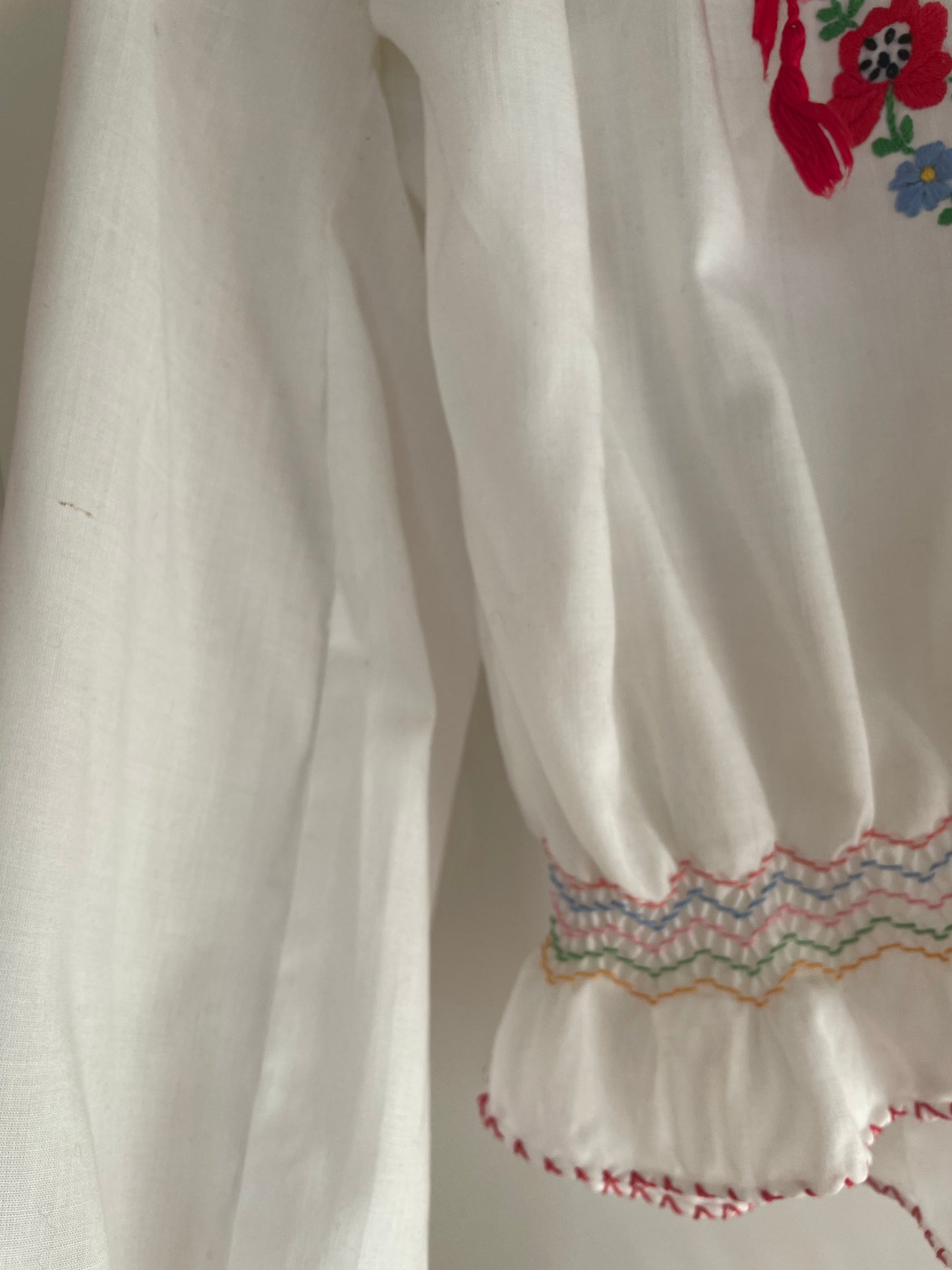 Vintage Floral Cotton Embroidered Blouse
