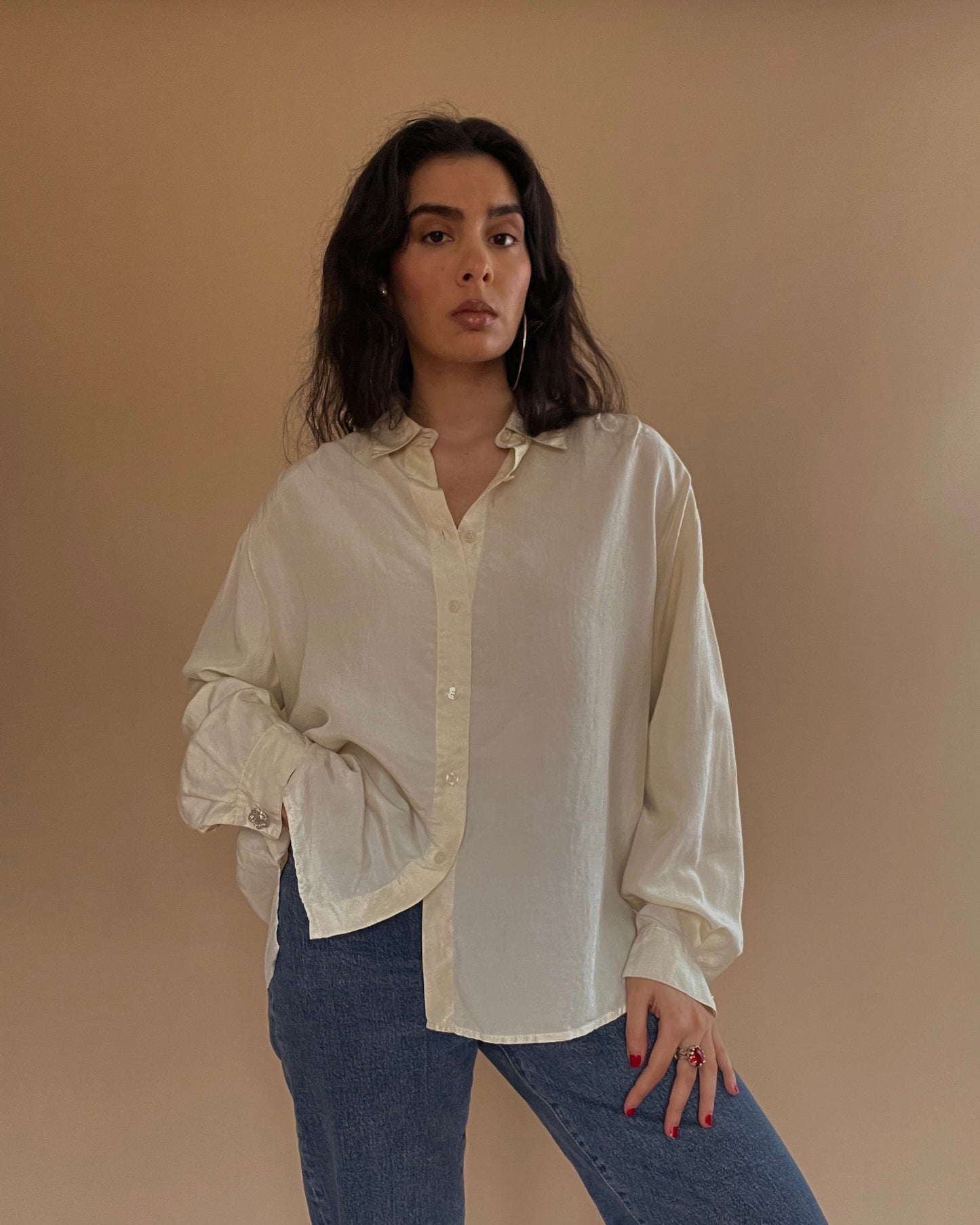 Vintage Relaxed Cufflink Shirt in Silk
