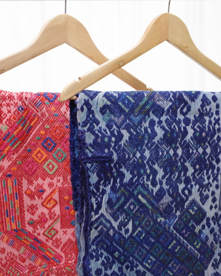 Guatemalan Tzute Runner Coral 7