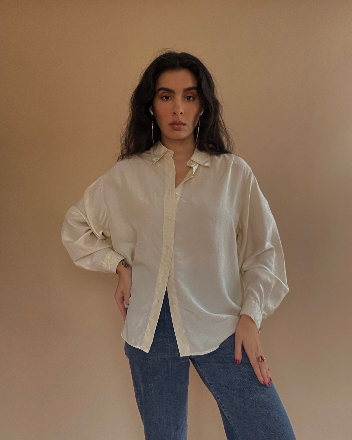 Vintage Relaxed Cufflink Shirt in Silk