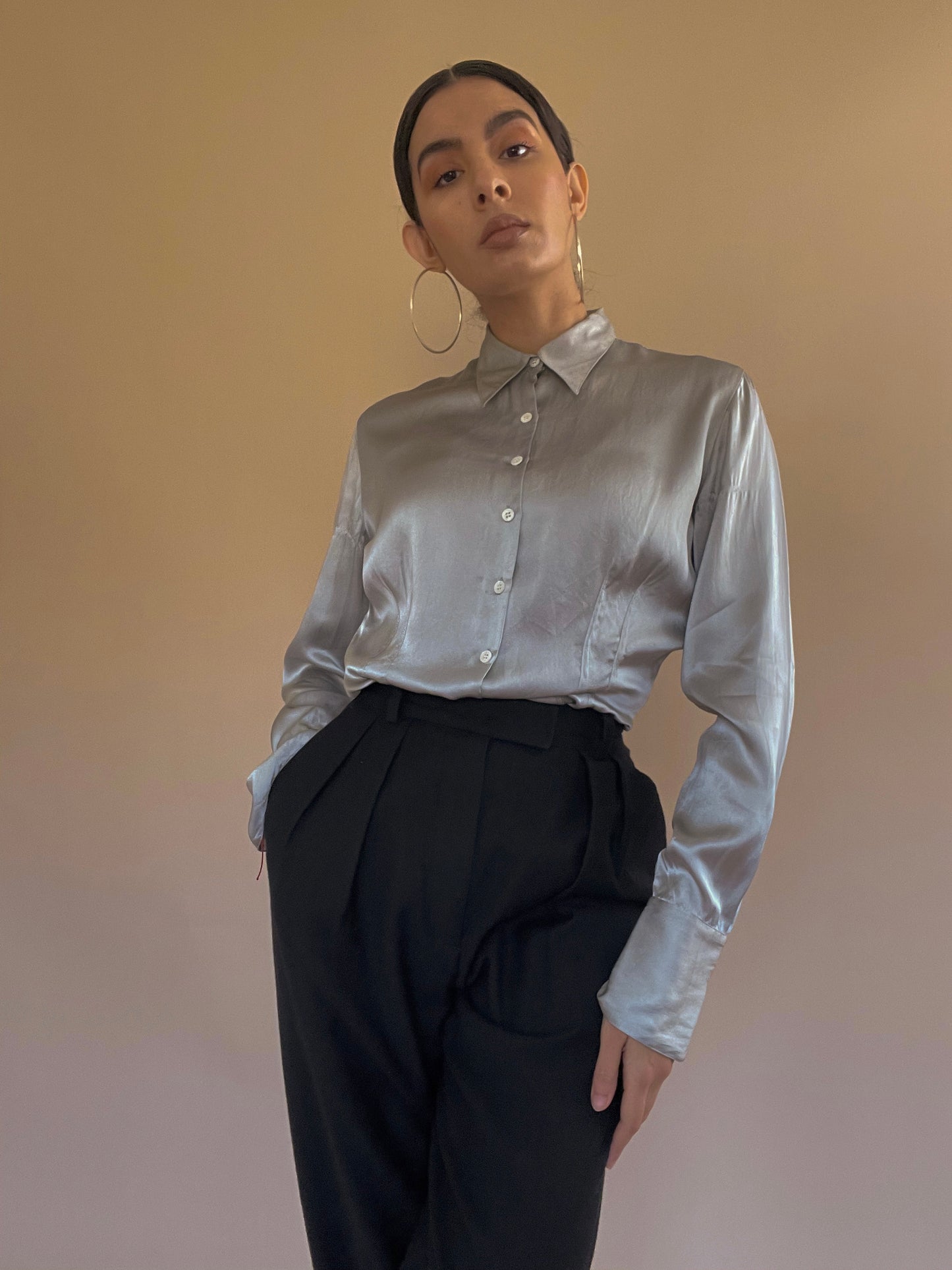 Vintage Designer Cacharel Silk Satin Blouse