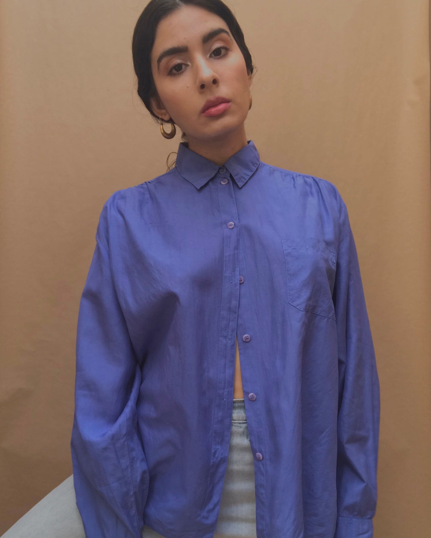 Vintage Structured Silk Blouse