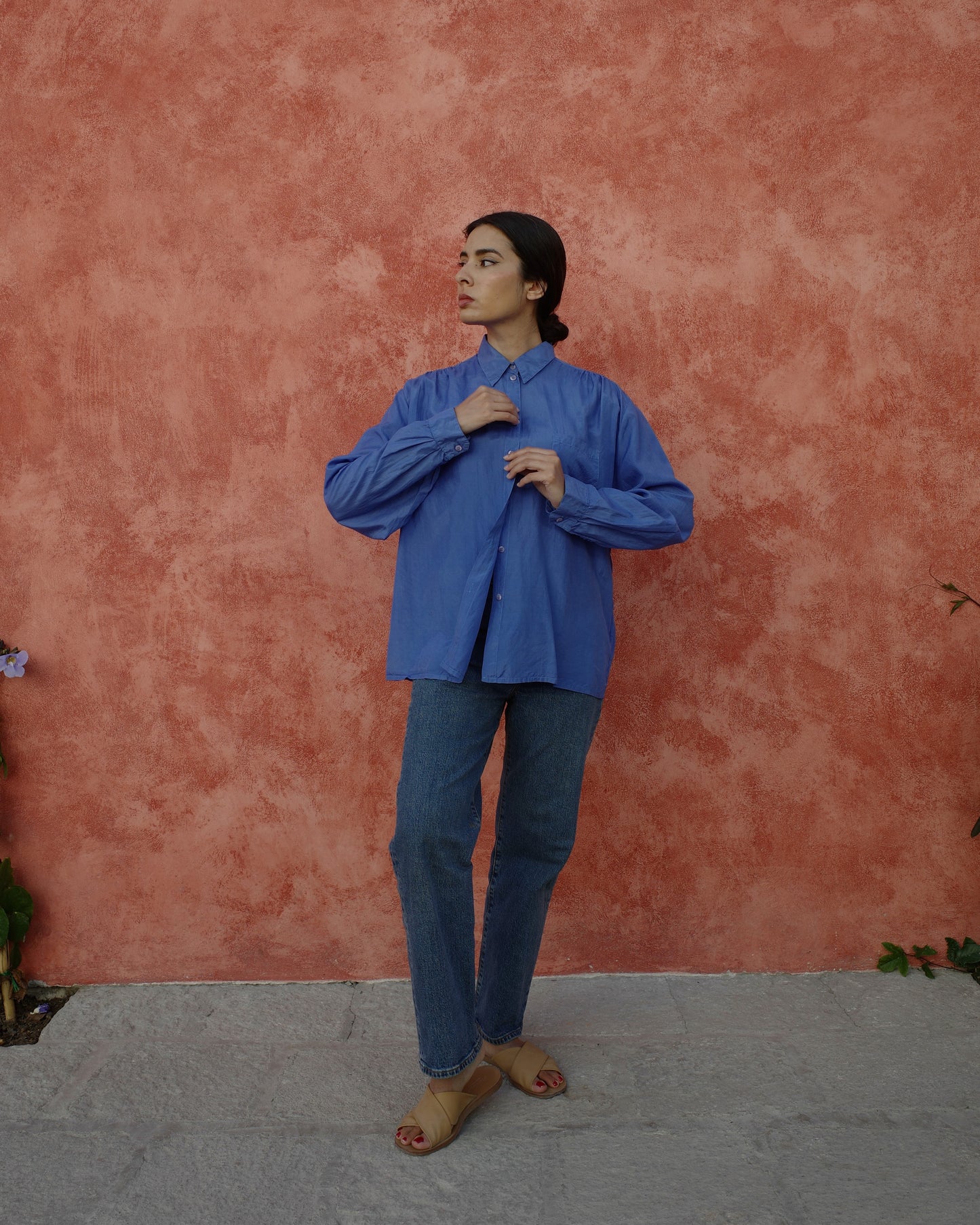 Vintage Structured Silk Blouse