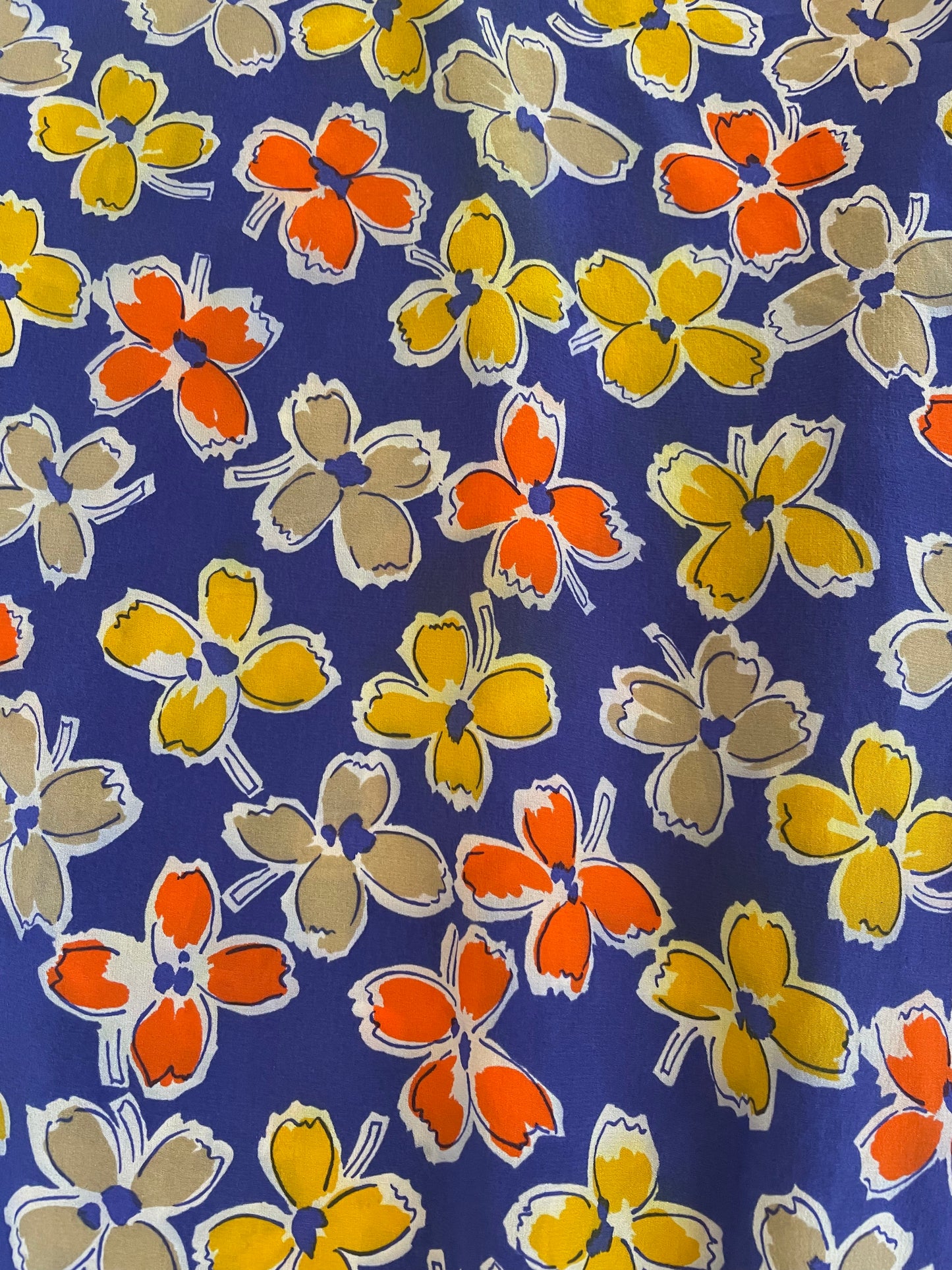 Vintage Floral Silk Skirt