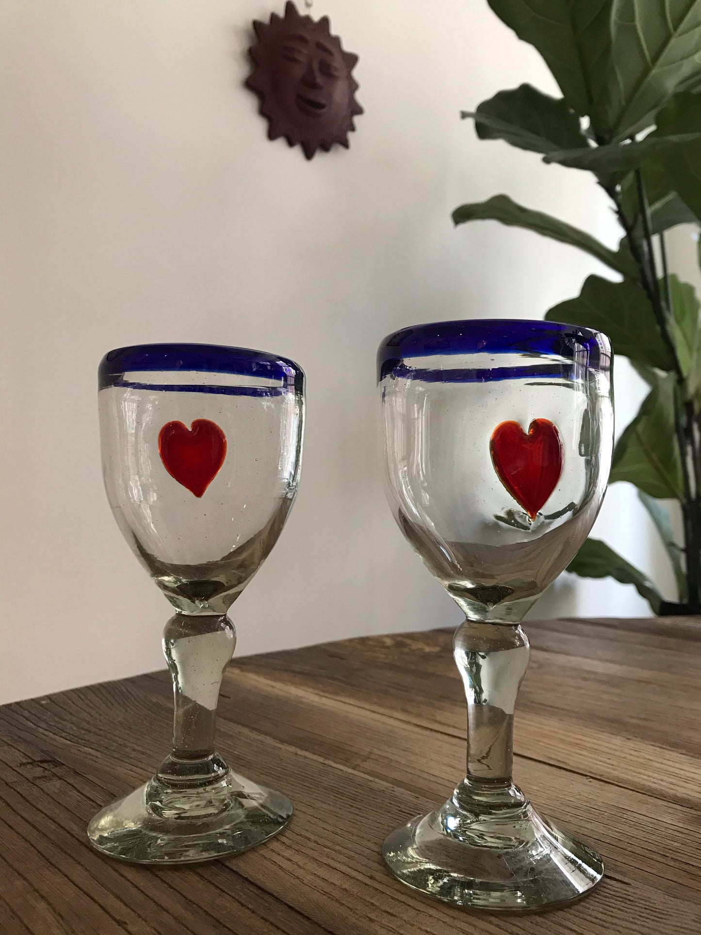 Vintage Set Of Mexican Artisanal Glasses