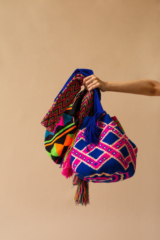 Vintage Colombian Mochila Bucket Shoulder Bag