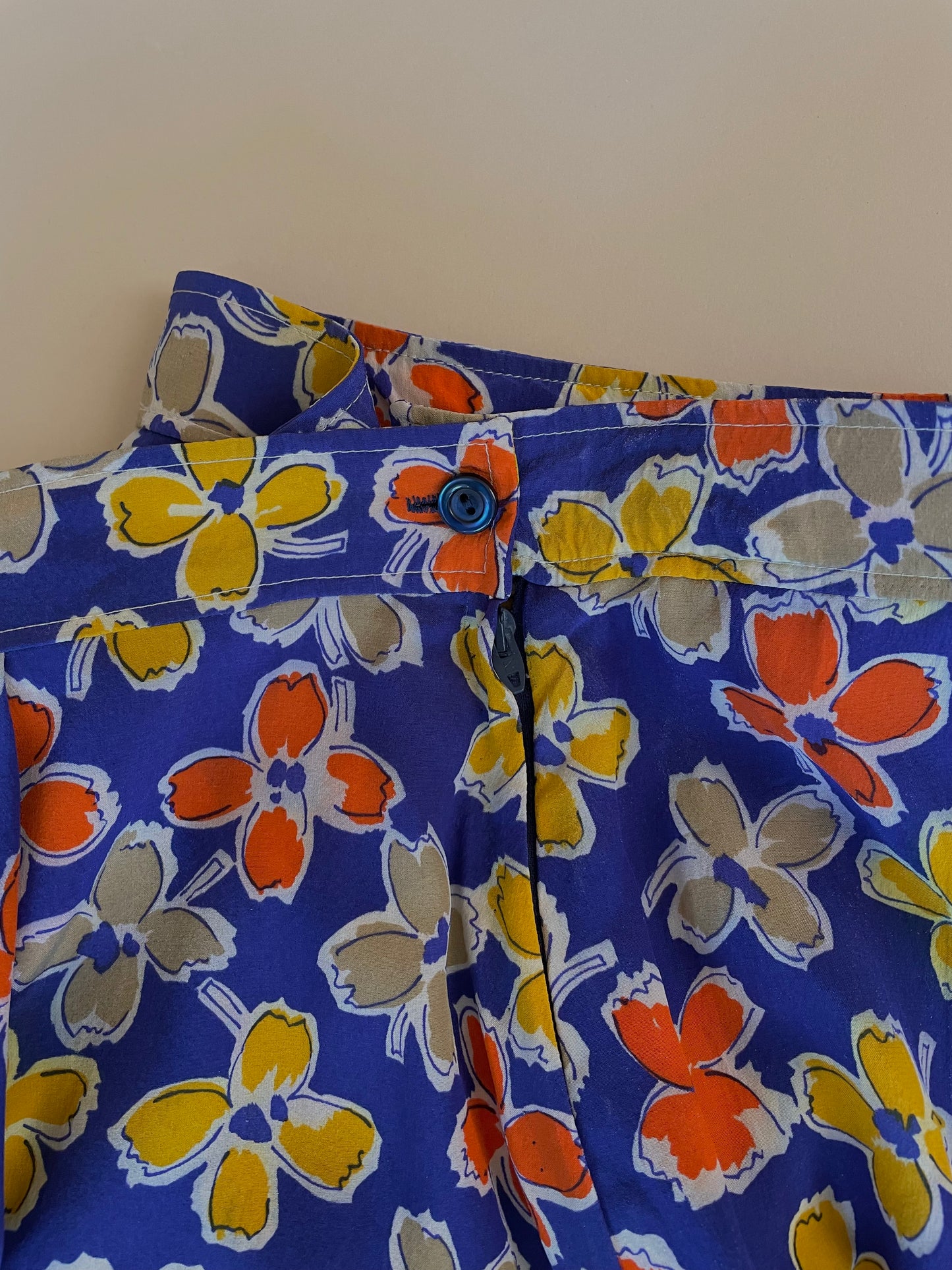 Vintage Floral Silk Skirt