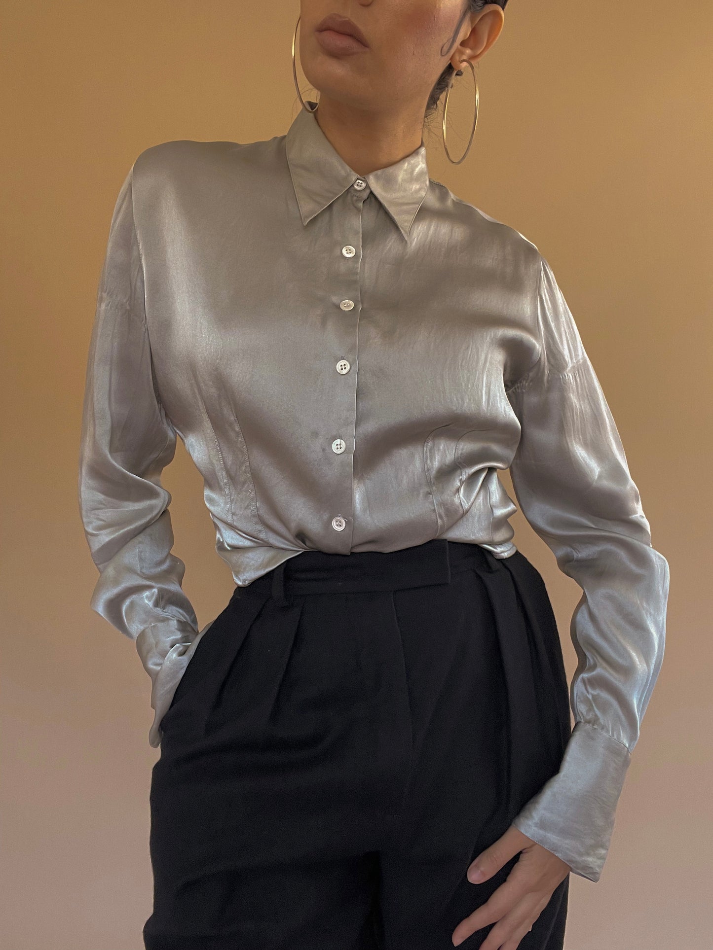 Vintage Designer Cacharel Silk Satin Blouse