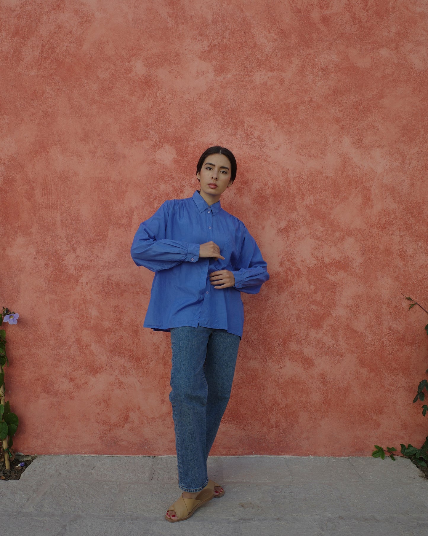 Vintage Structured Silk Blouse