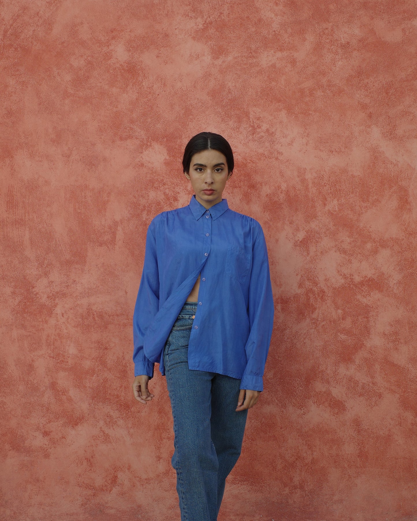 Vintage Structured Silk Blouse