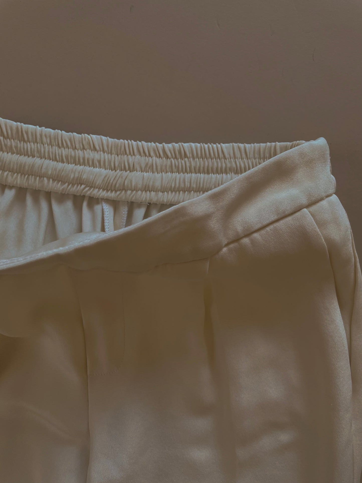 Upcycled Cream Silk Jogger Pant