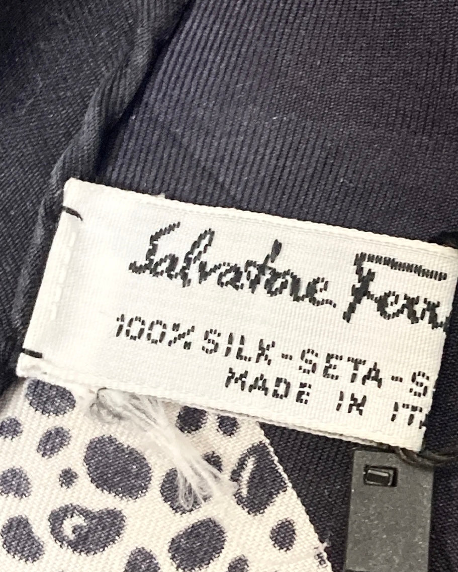 Vintage Designer Ferragamo Silk Square Scarf