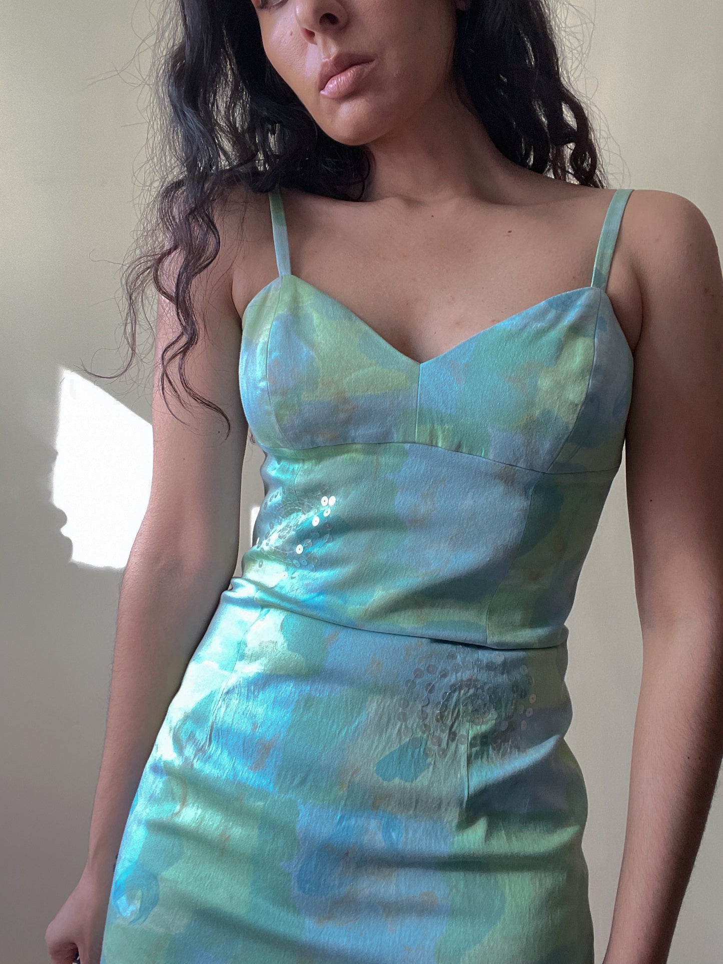 Vintage Designer Turquoise Gianfranco Ferré Studio Cocktail Dress