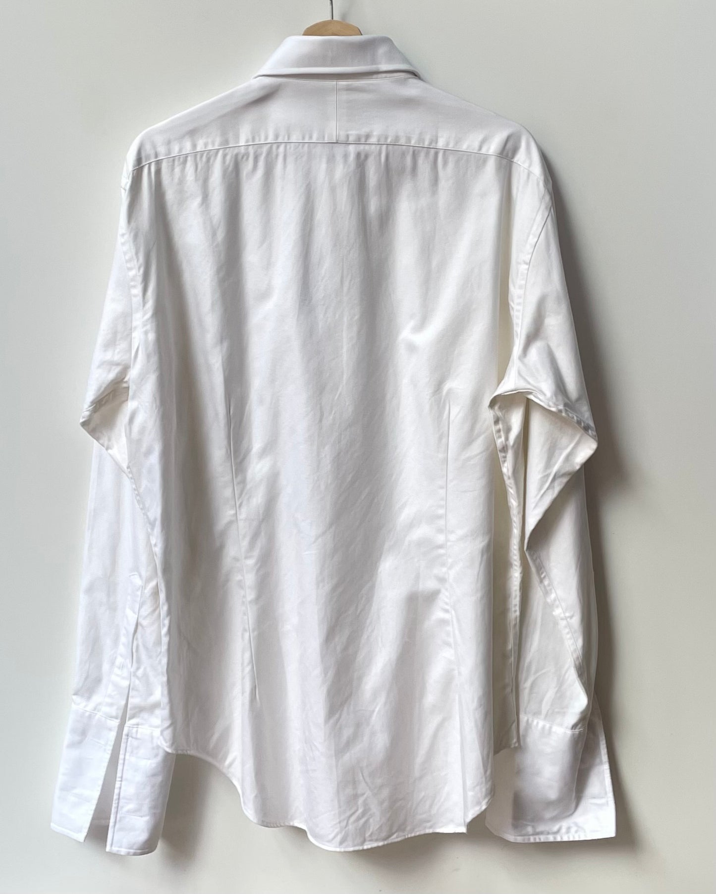 Vintage Cream Cufflink Textured Cotton Shirt
