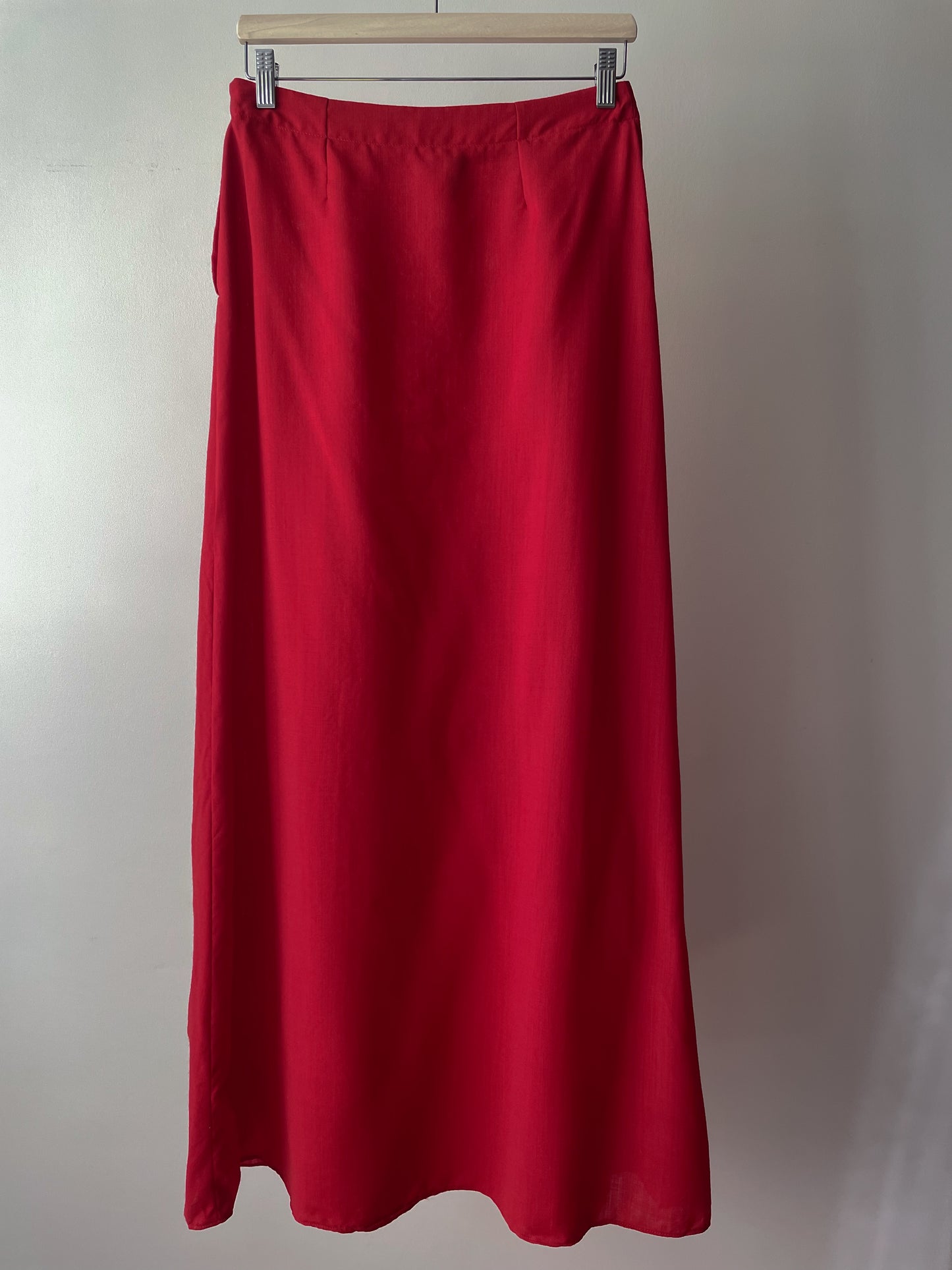 Vintage Designer Vuokko Red Wool Maxi Skirt