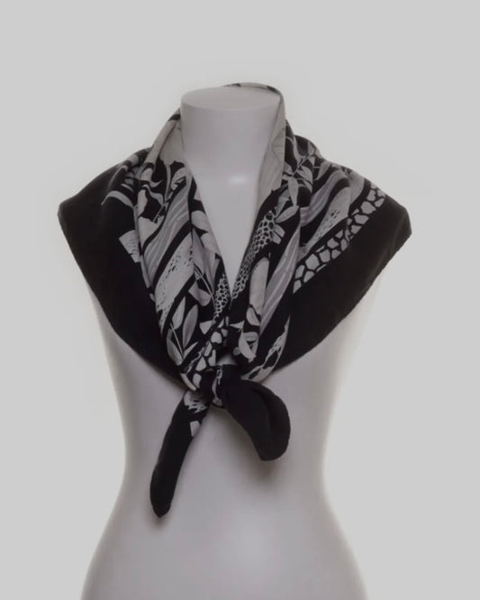 Vintage Designer Ferragamo Silk Square Scarf