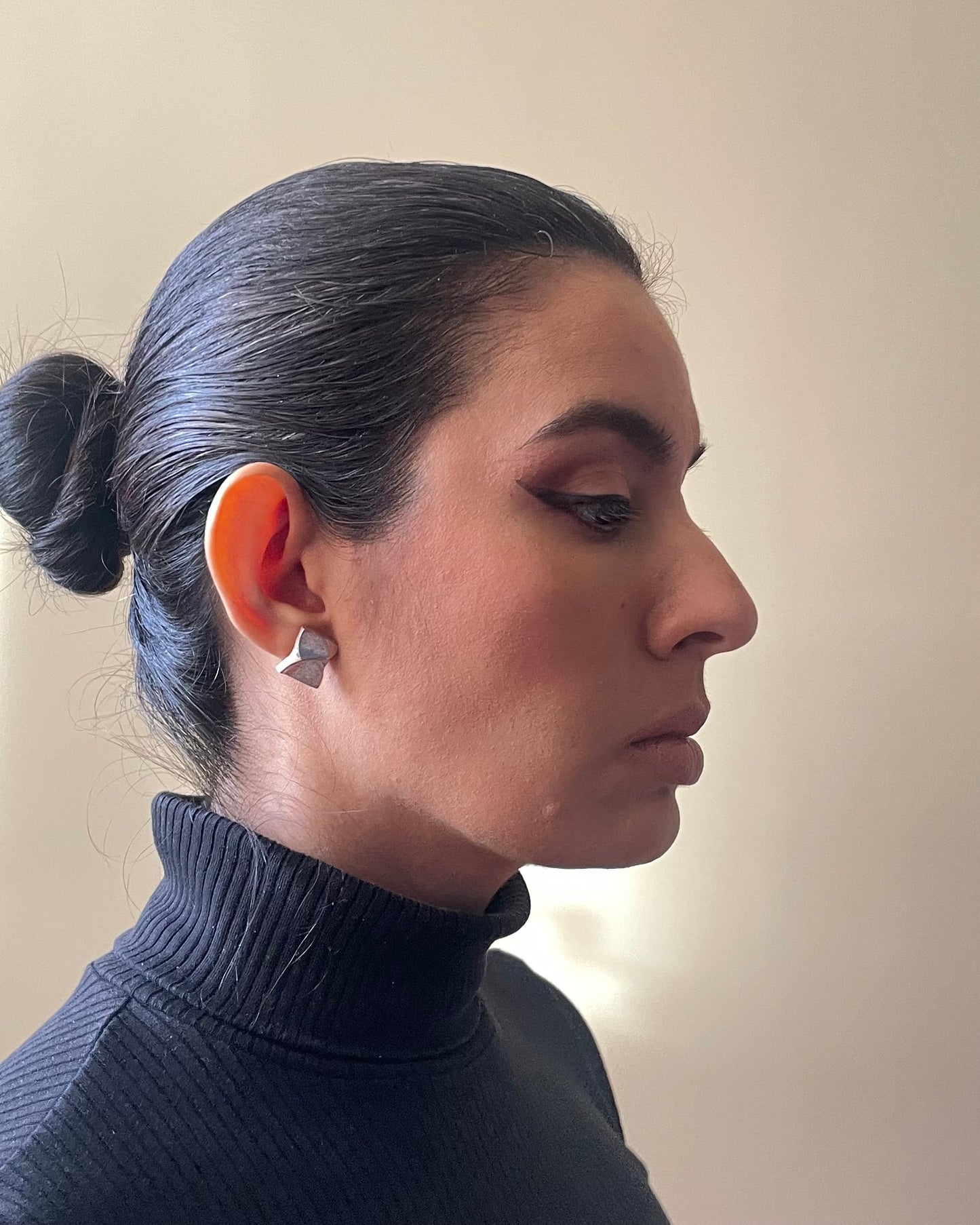 Vintage Designer Björn Weckstrom For Lapponia Sterling Silver Square Stud Earrings M