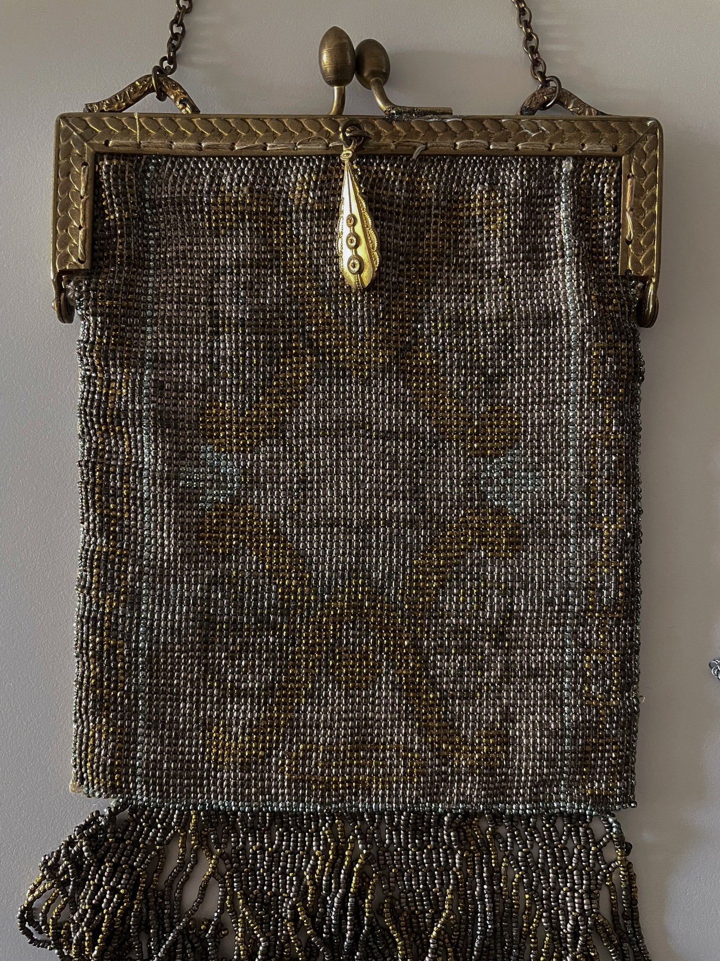Antique Metal Beaded Evening Bag
