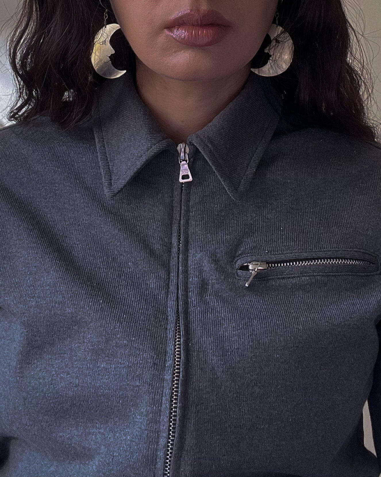 Vintage Prada Cotton Knit Zip Jacket