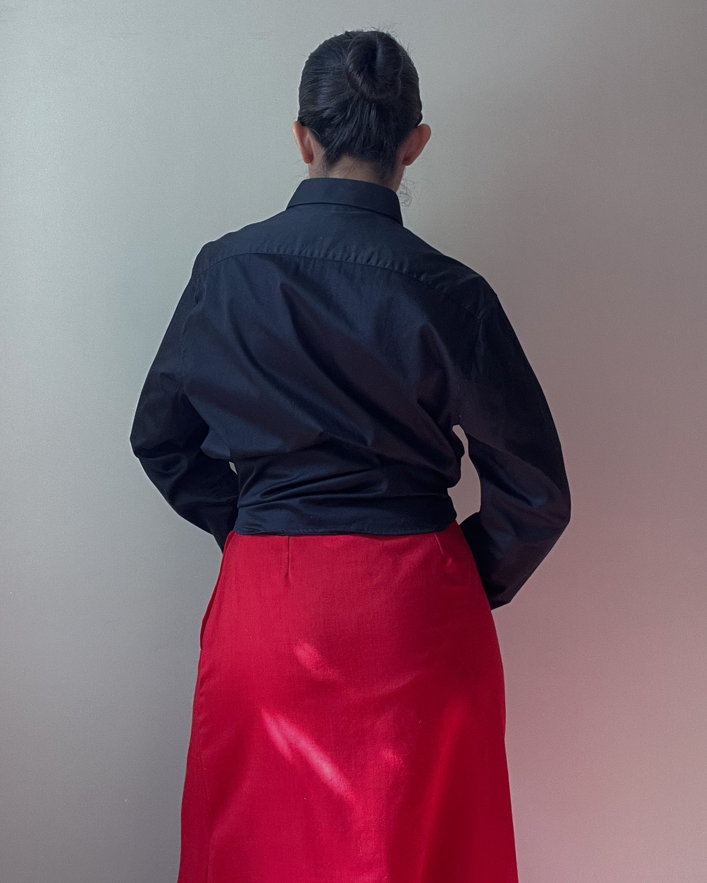 Vintage Designer Vuokko Red Wool Maxi Skirt