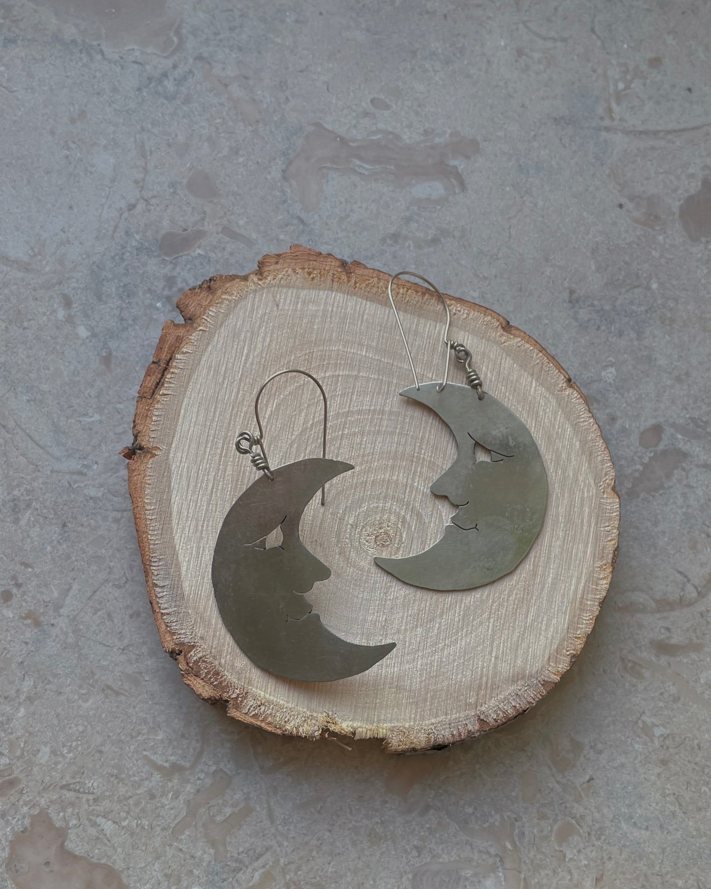 Vintage Silver Crescent Moon Earrings