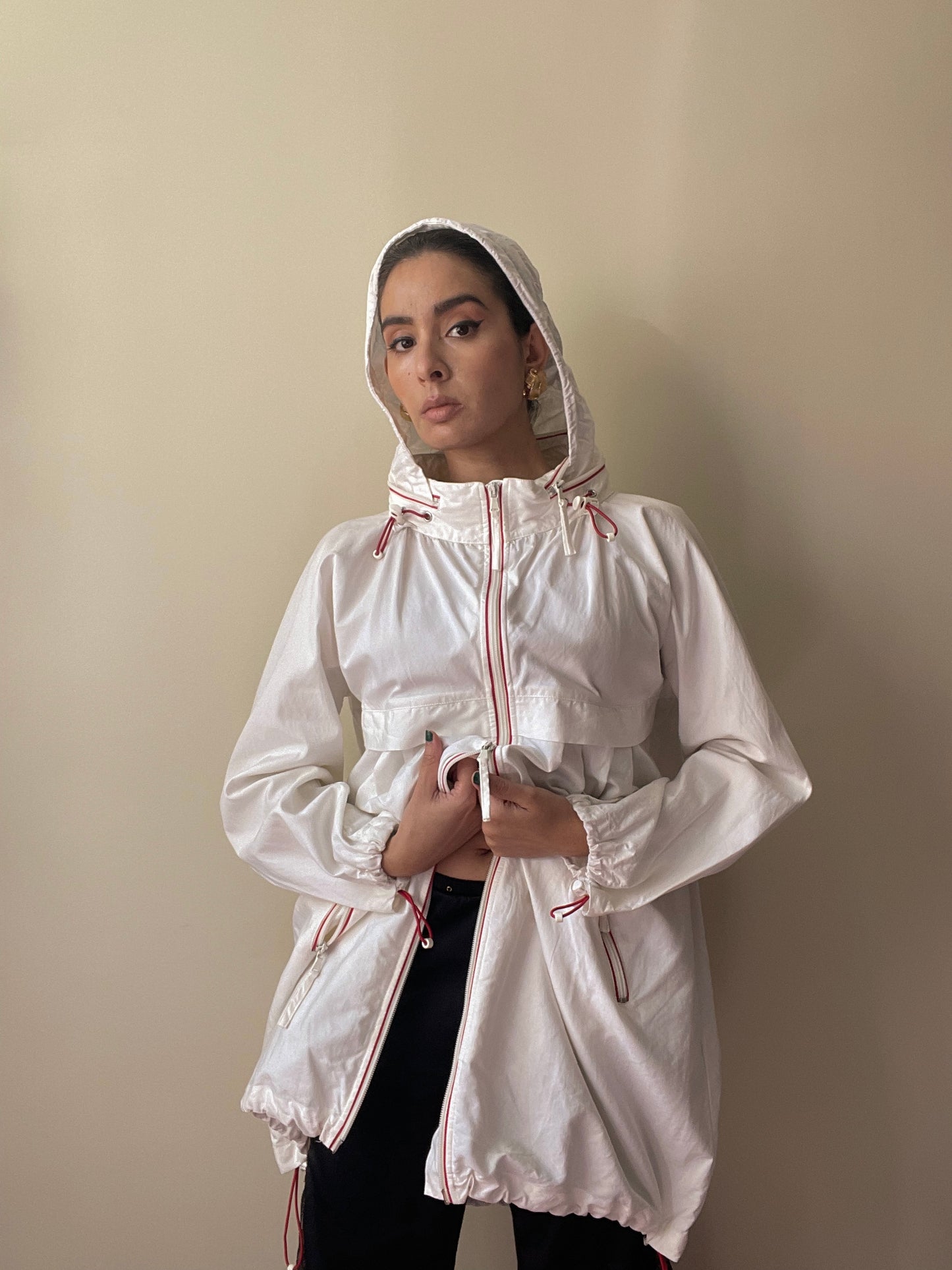 Vintage Designer Moschino White Windbreaker Jacket