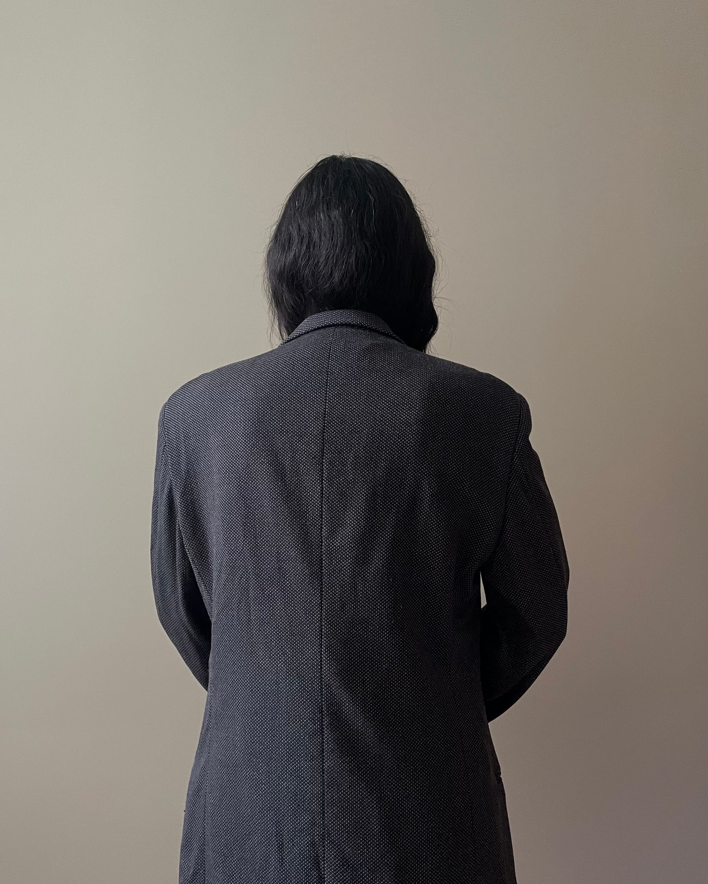 Vintage Designer Armani Oversized Charcoal Grey Wool Blazer