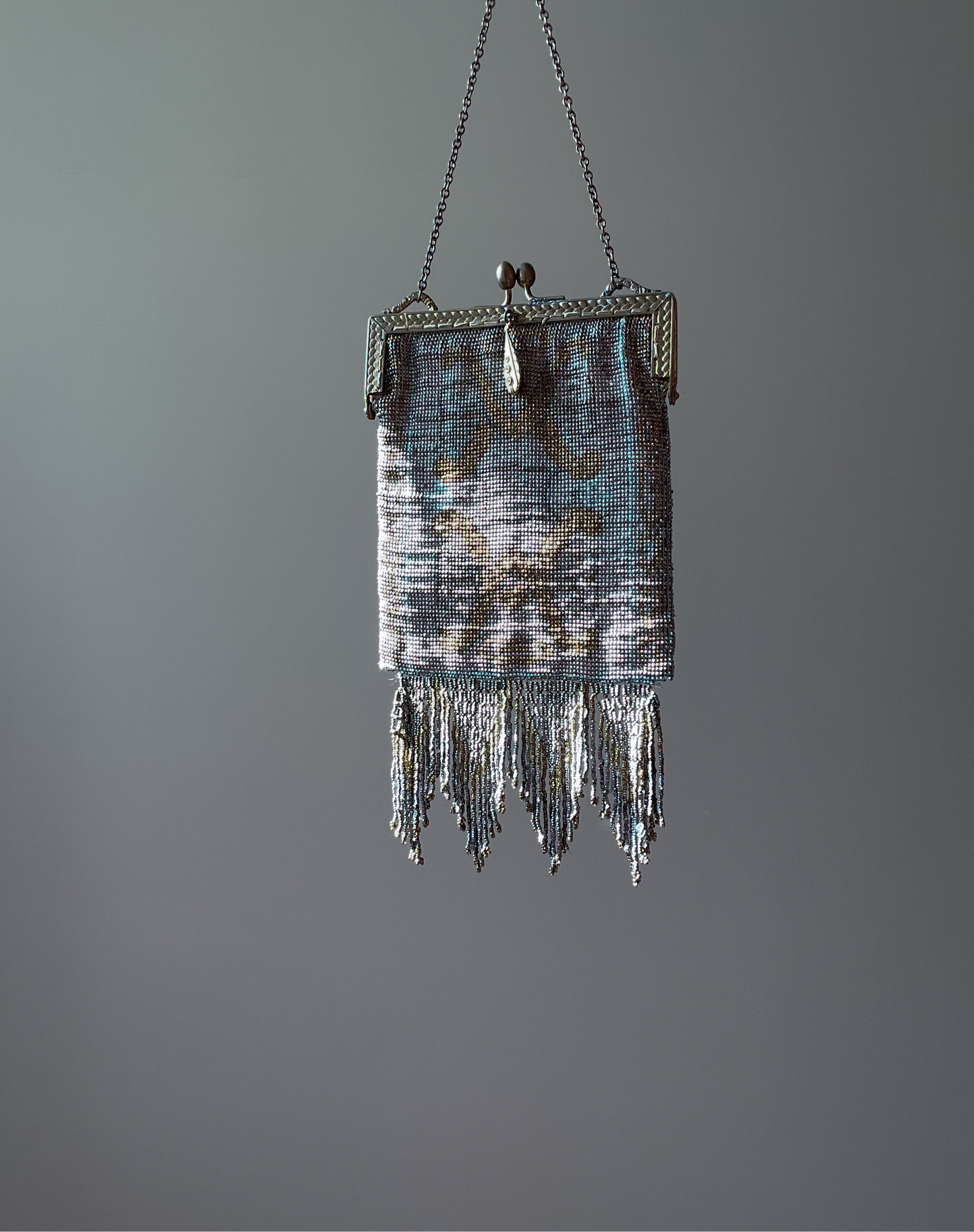 Antique Metal Beaded Evening Bag