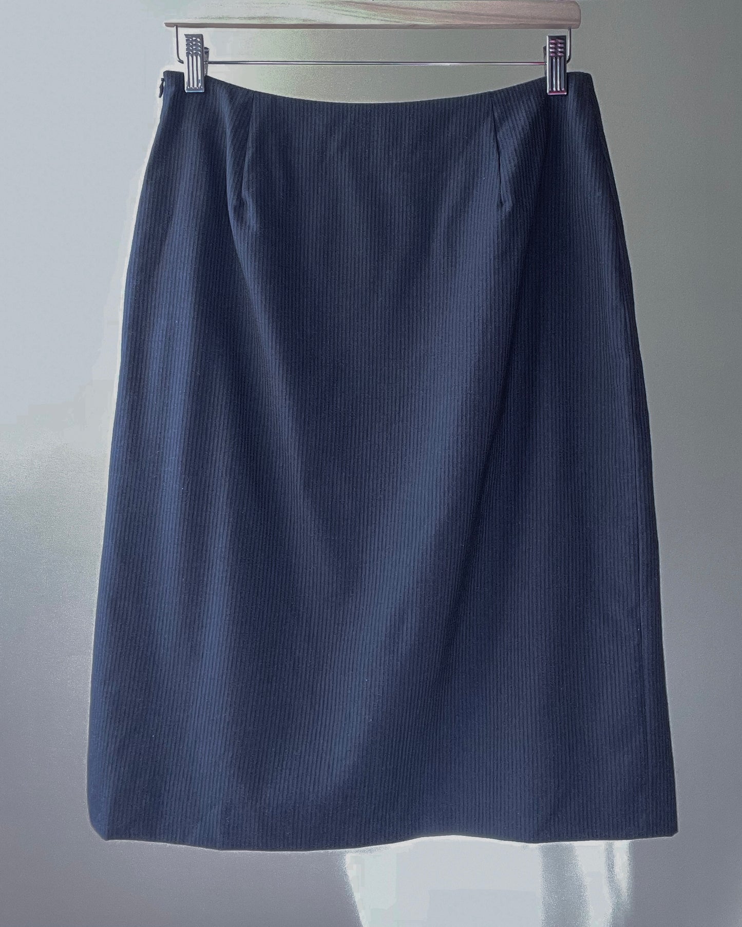 Vintage Designer Gianfranco Ferré Studio Navy Wool Stripe Skirt Suit