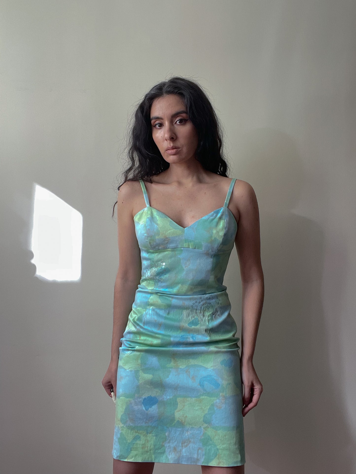 Vintage Designer Turquoise Gianfranco Ferré Studio Cocktail Dress