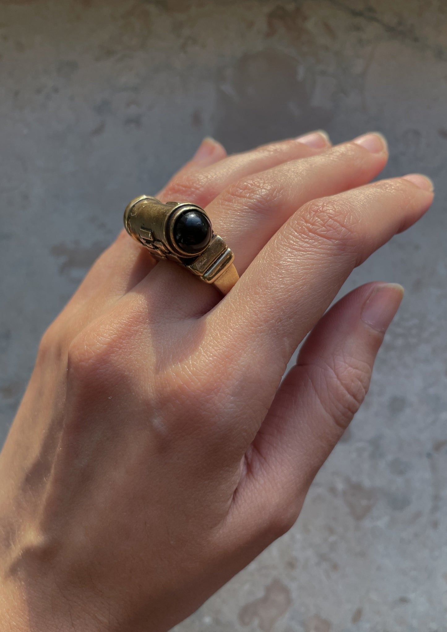 Vintage Brass Brutalist Ring