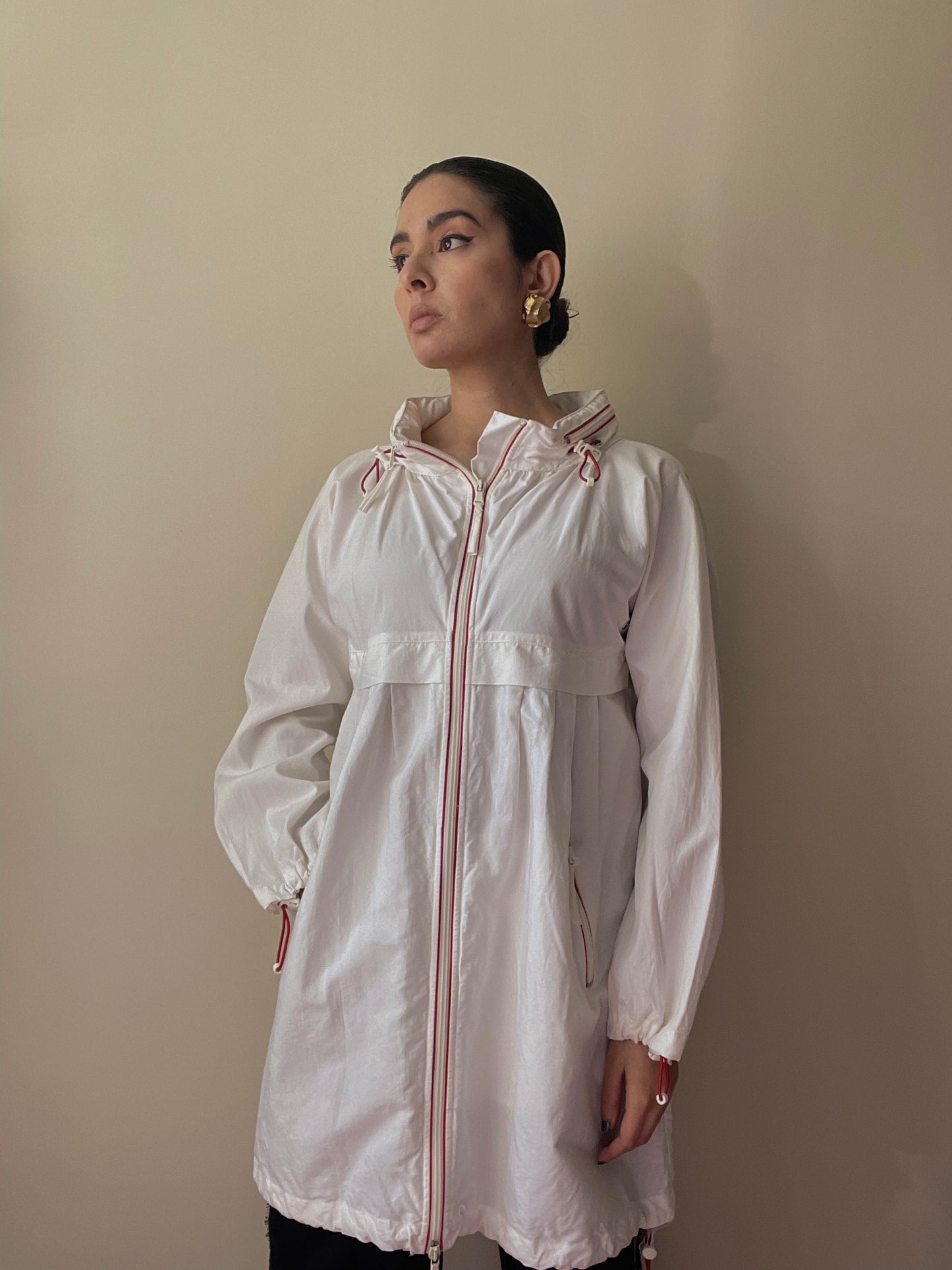 Vintage Designer Moschino White Windbreaker Jacket