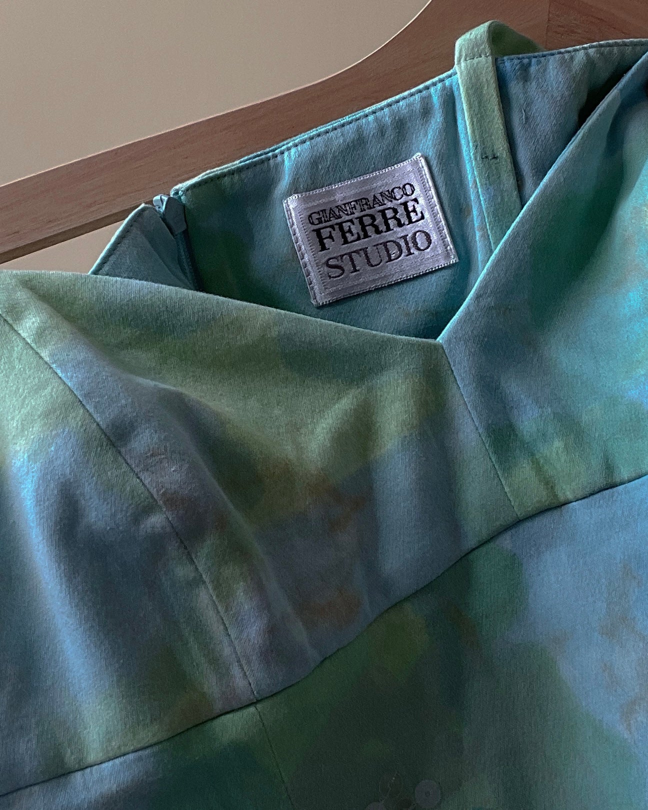 Vintage Designer Turquoise Gianfranco Ferré Studio Cocktail Dress