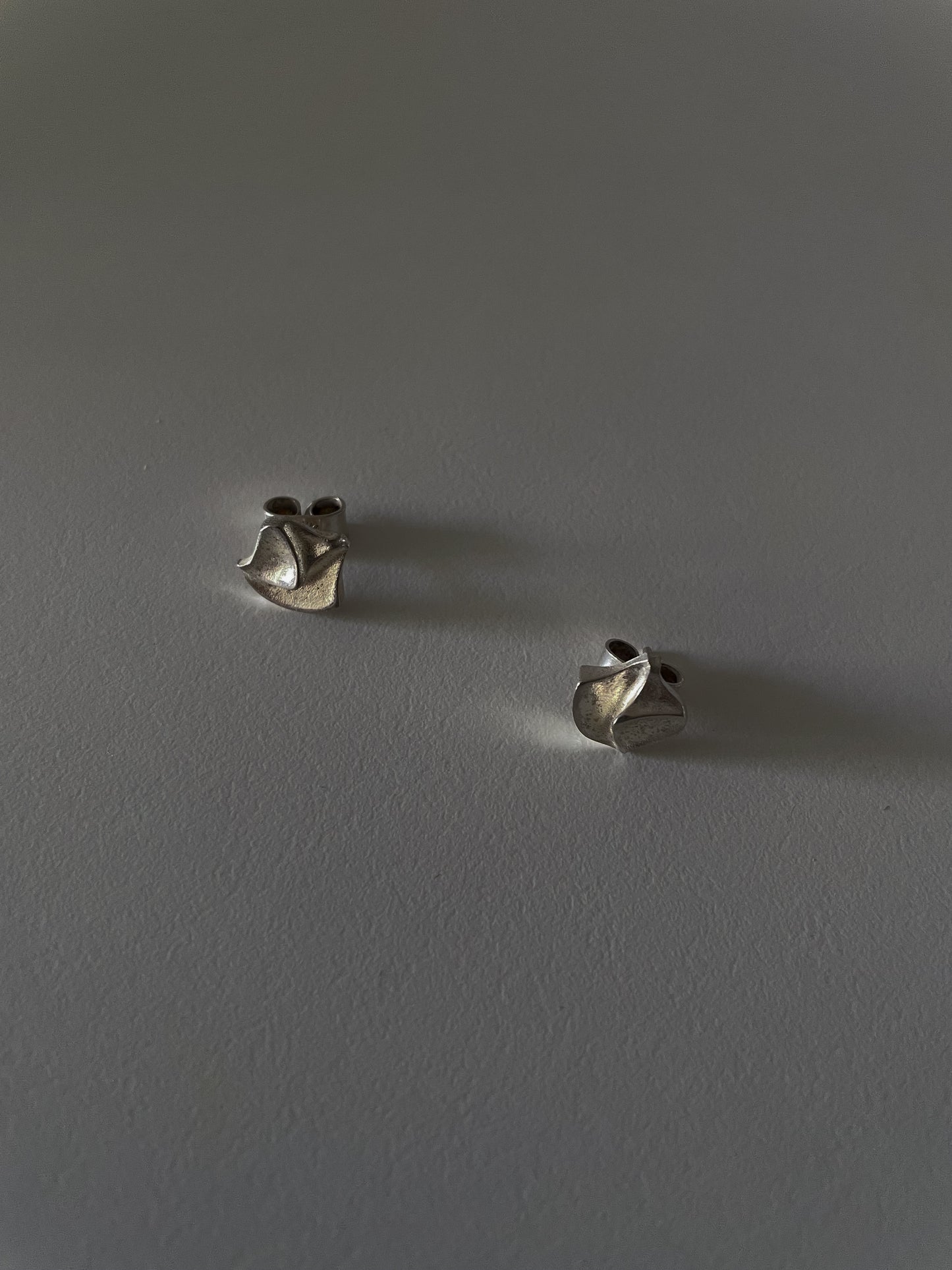 Vintage Designer Björn Weckstrom For Lapponia Sterling Silver Square Stud Earrings S