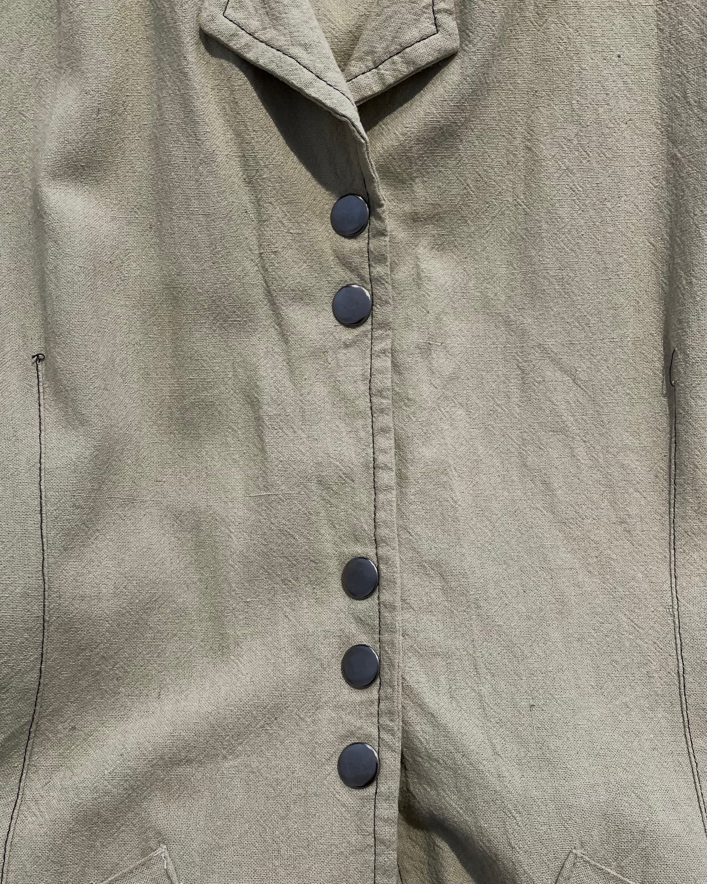 Vintage Finnish Brand Bakao Linen Blend Cutout Top