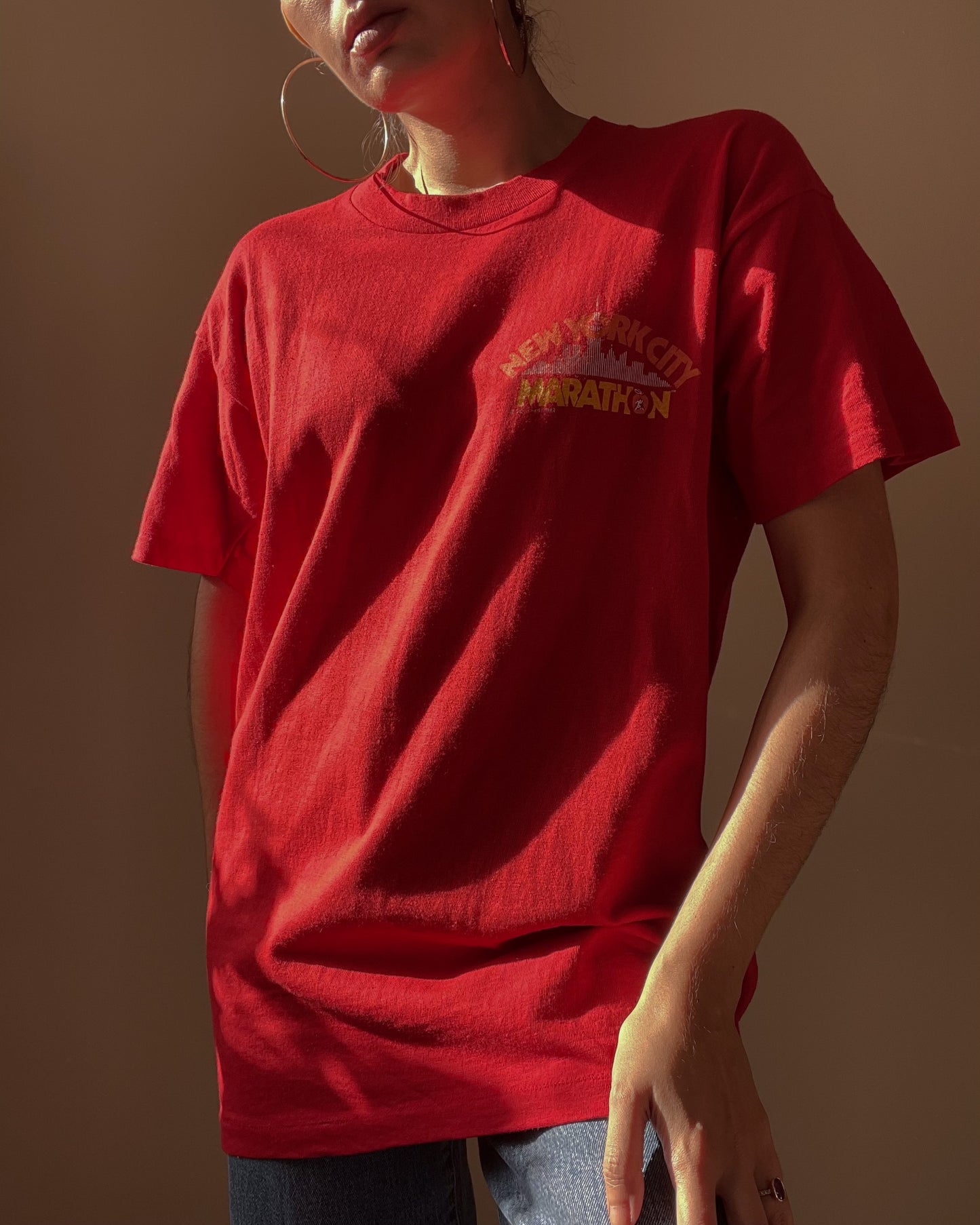 Vintage NYC Marathon Cotton Red Tshirt