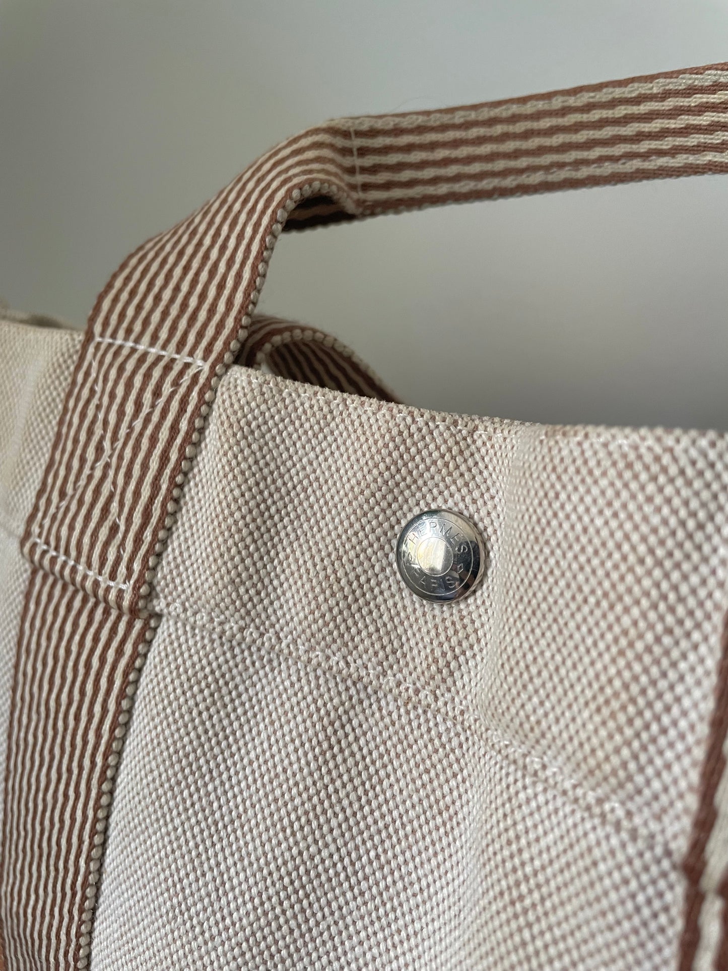 Vintage Designer Hermès Cotton Canvas Tote Bag