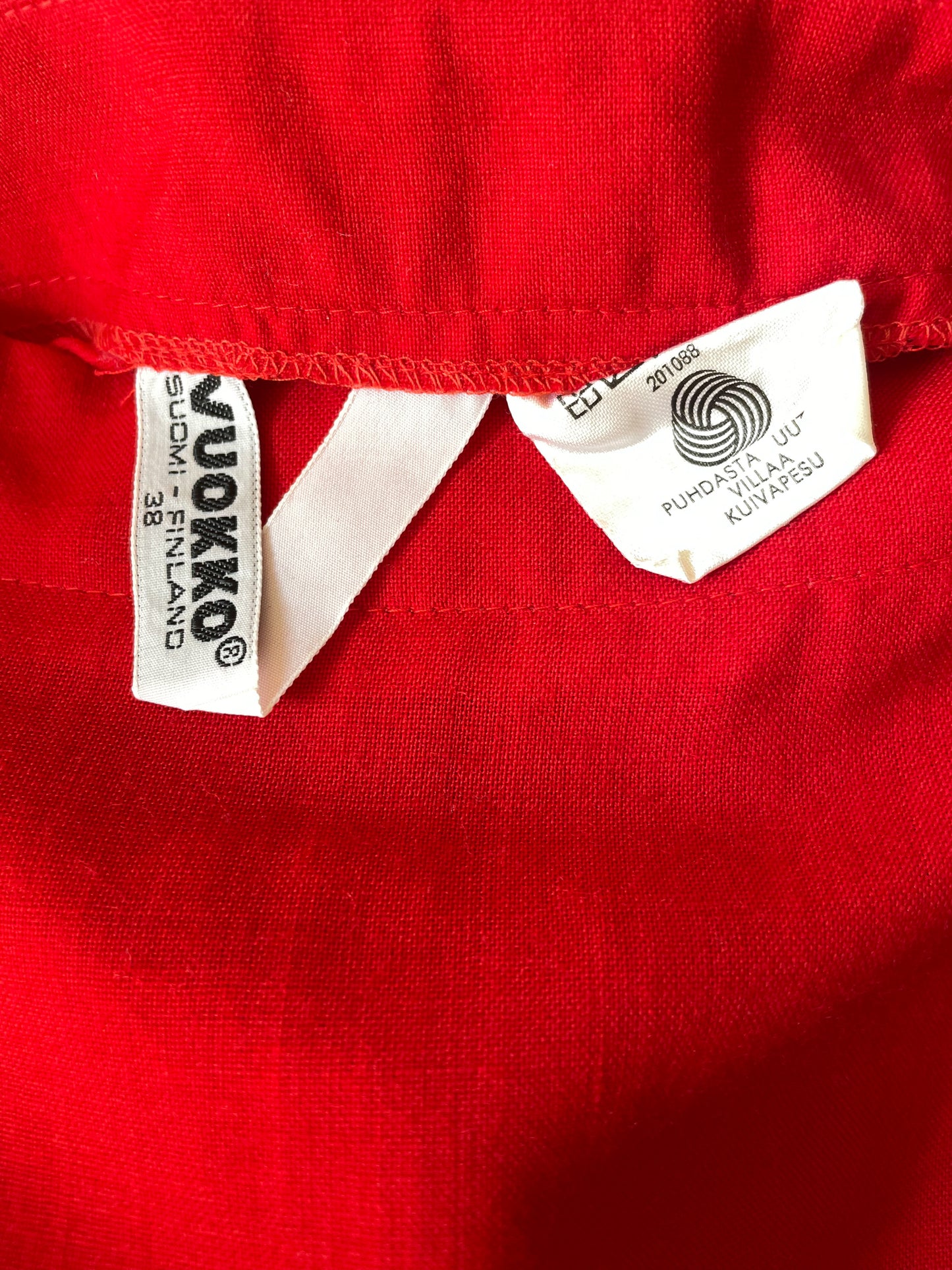 Vintage Designer Vuokko Red Wool Maxi Skirt
