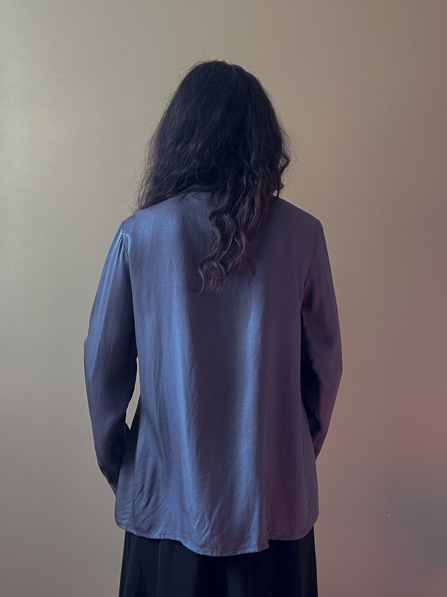 Vintage Brand Andrea Mare Silk Grey Textured Shirt