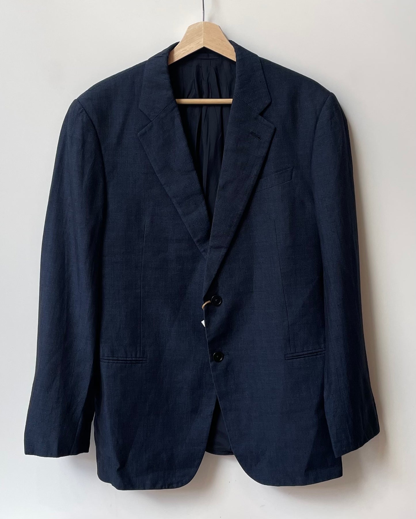 Vintage Oversized Navy Linen Blend Armani Blazer