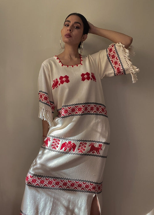 Vintage Mexican Dress With Embroidery