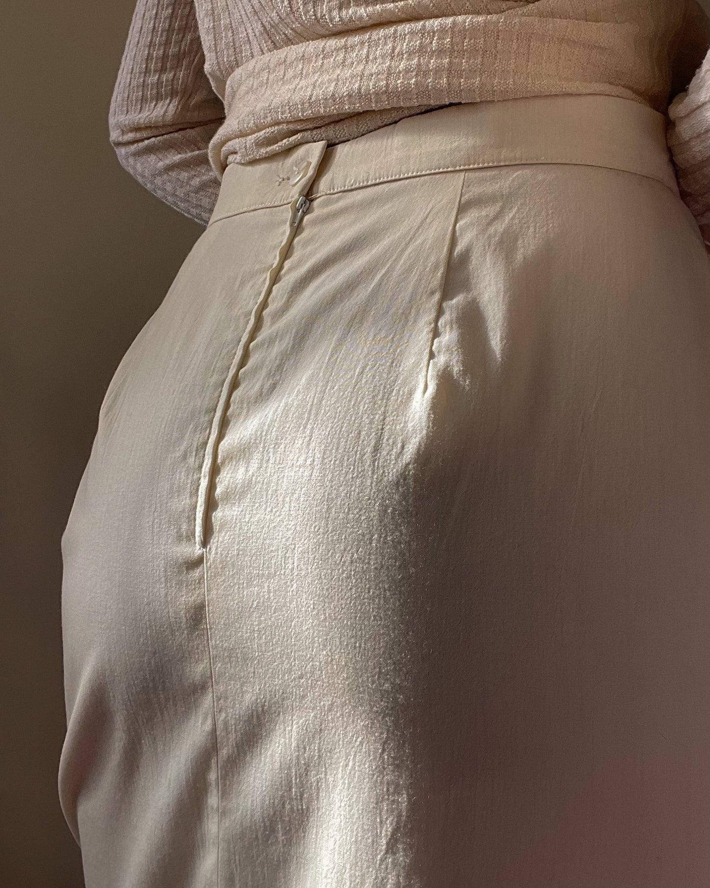 Vintage Designer Missoni Cream Wool Blend Skirt