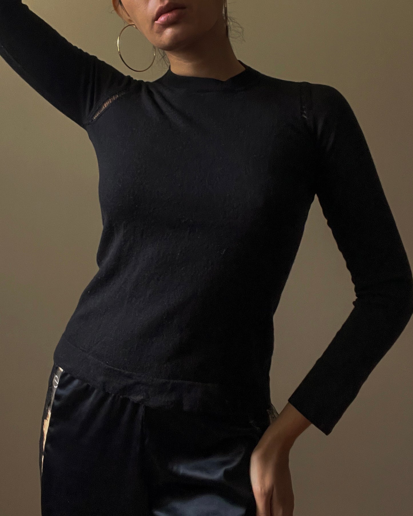 Preloved Designer Margiela Black Wool Knit Sweater