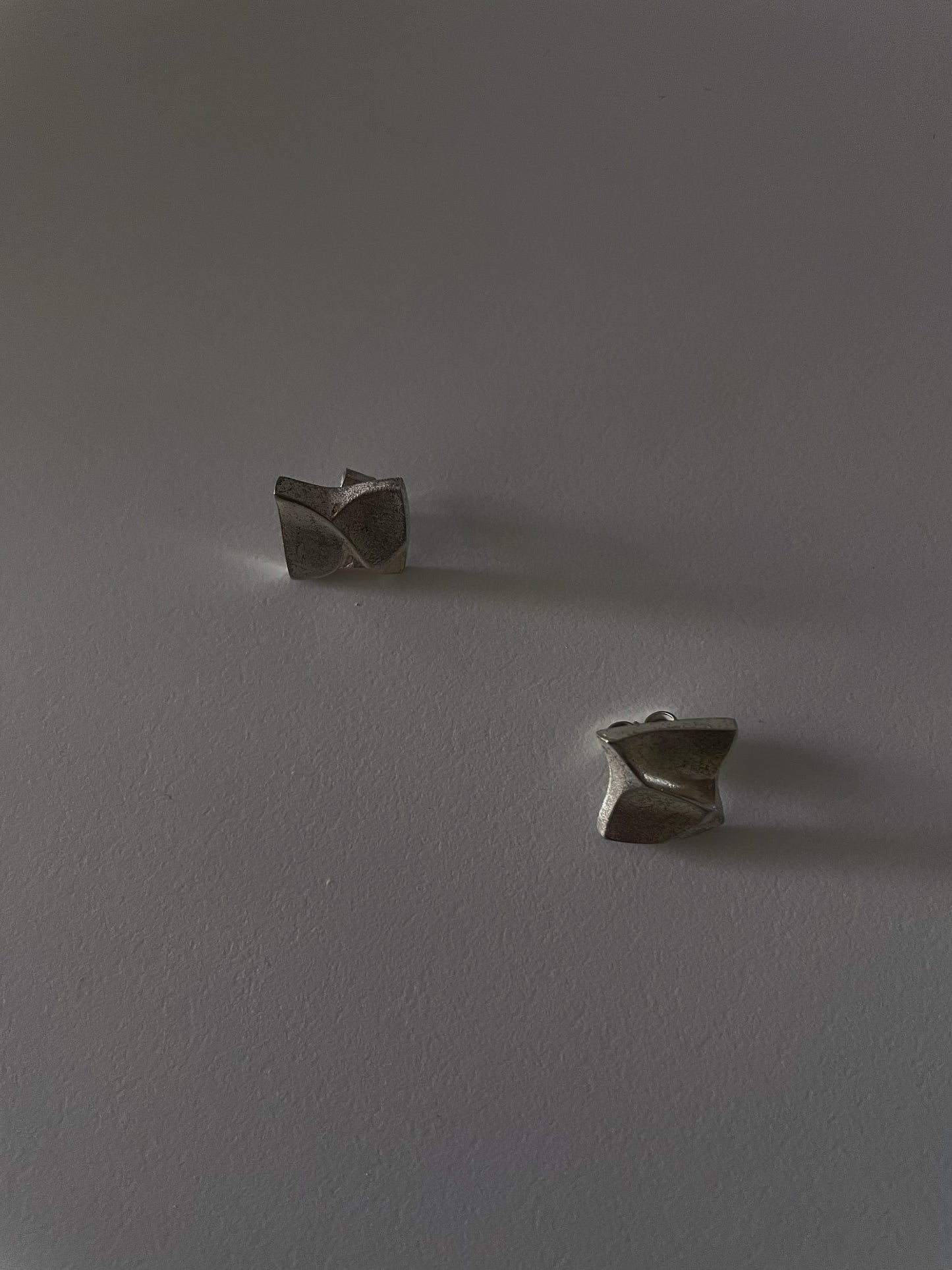 Vintage Designer Björn Weckstrom For Lapponia Sterling Silver Square Stud Earrings M