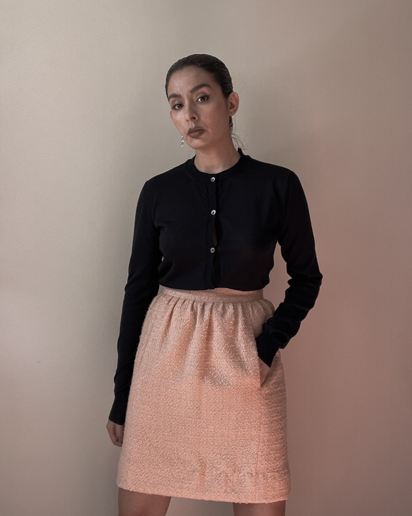 Vintage Designer Celine Wool Boucle Skirt