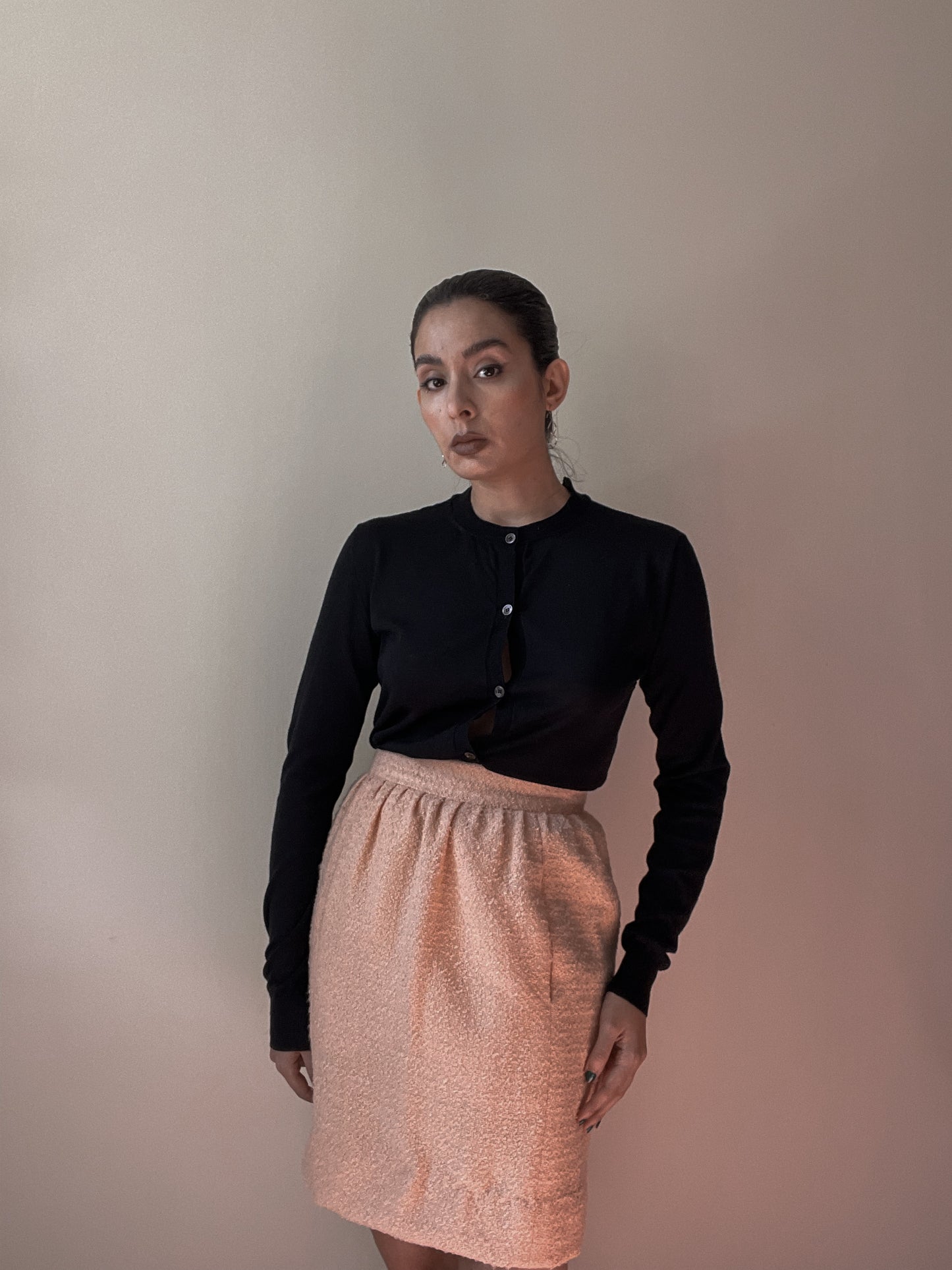 Vintage Designer Celine Wool Boucle Skirt