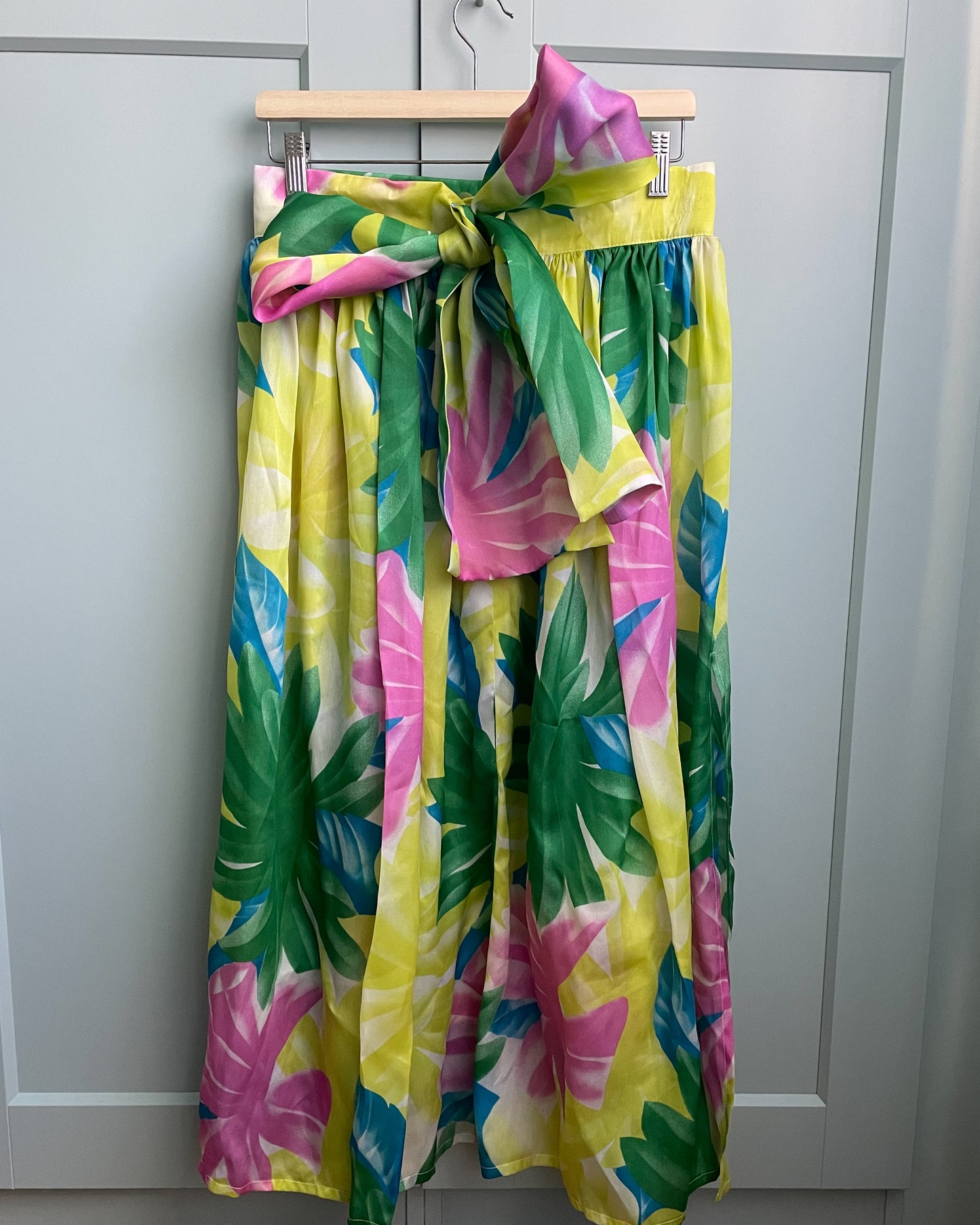 Vintage Designer Crisca Silk Tropical Print Skirt