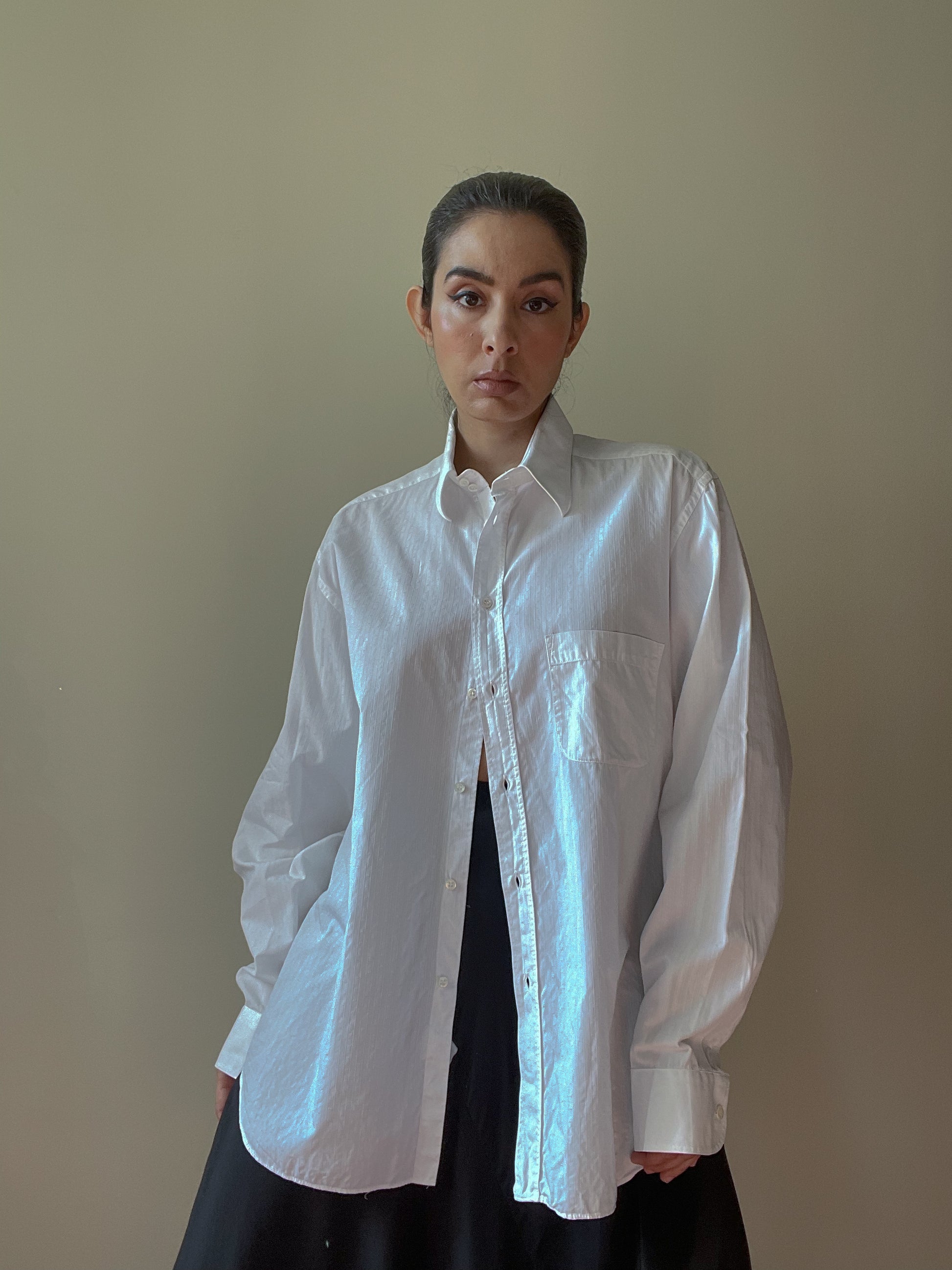Vintage Designer Armani White Button Down Shirt – Suit of Lights