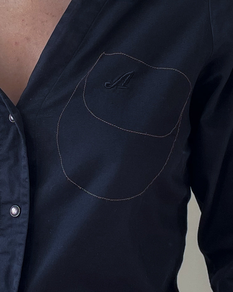 Vintage Brand Acne Black Cotton Western Shirt