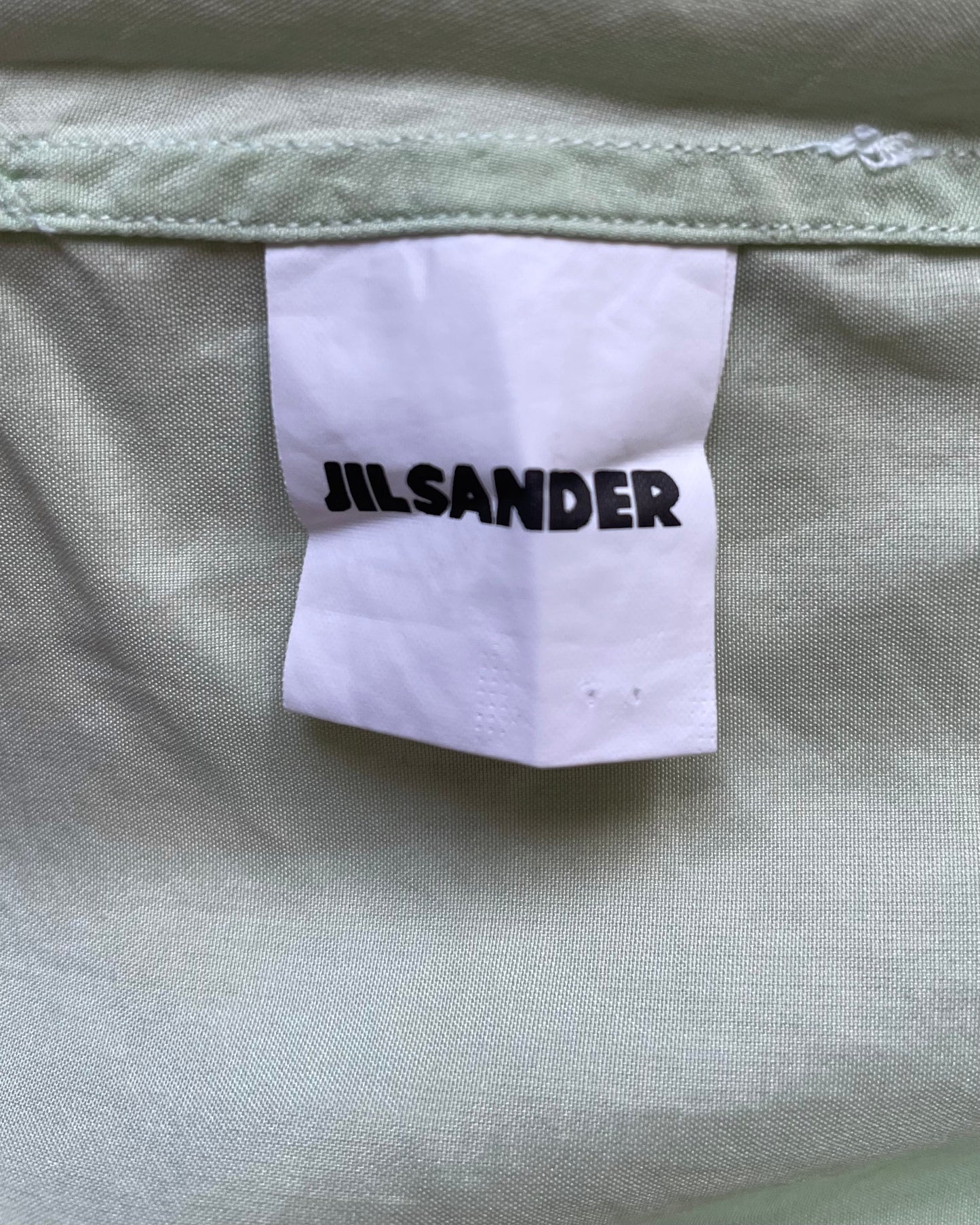 Vintage Designer Jil Sander Green Boxy Stitched Silk Top